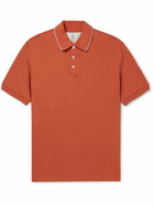 Brunello Cucinelli - Cotton-Piqué Polo Shirt - Orange