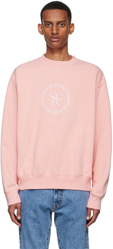 Photo: Sporty & Rich Pink Cotton Sweatshirt