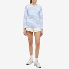 Armor-Lux Women's Long Sleeve Breton T-Shirt in White Lobelia