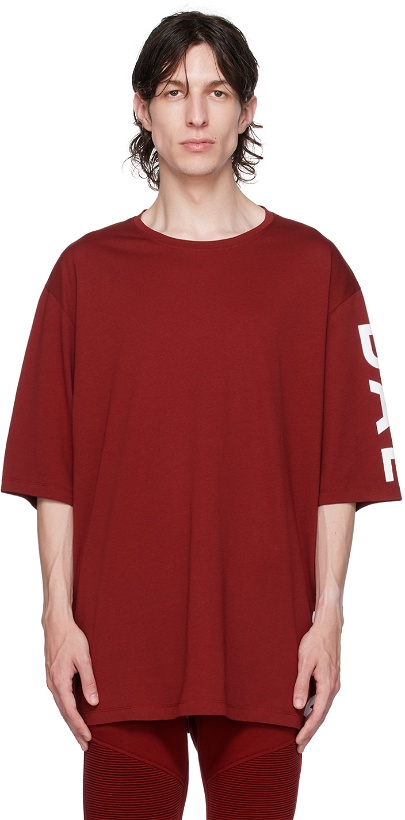 Photo: Balmain Red Printed T-Shirt