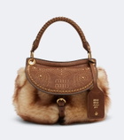 Miu Miu Rendez-vous studded shearling tote bag