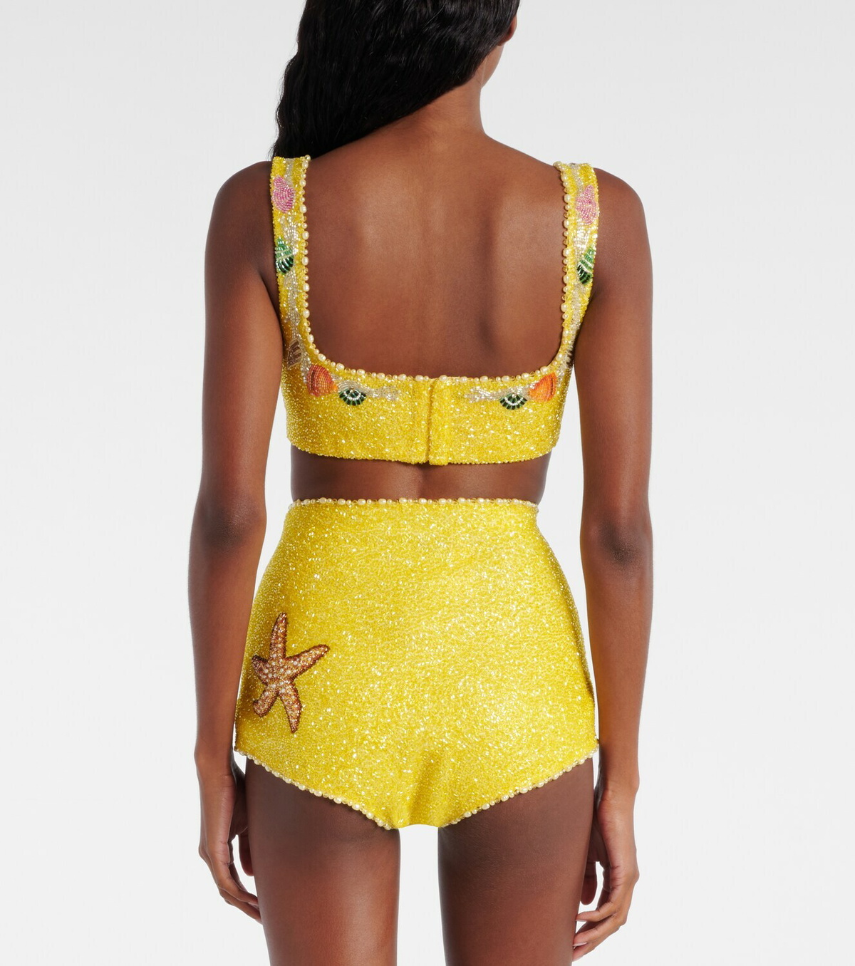 Clio Peppiatt Marina embellished crop top