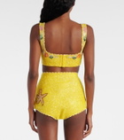 Clio Peppiatt Marina embellished crop top