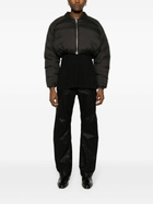 ENTIRE STUDIOS Black Wet Faux-Leather Straight Trousers