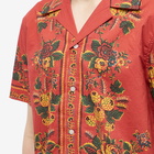 Bode Men's Floribunda Vacation Shirt in Red Multi