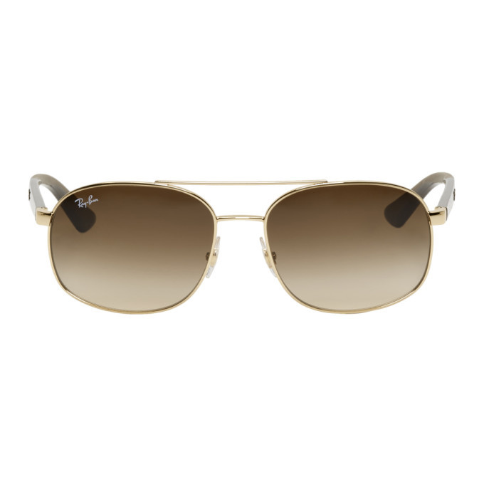 Photo: Ray-Ban Gold and Brown RB3593 Sunglasses