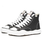 Maison MIHARA YASUHIRO Men's Original Sole Canvas Hi-Top Sneakers in Black