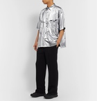 AMBUSH® - Oversized Metallic Coated-Shell Shirt - Silver