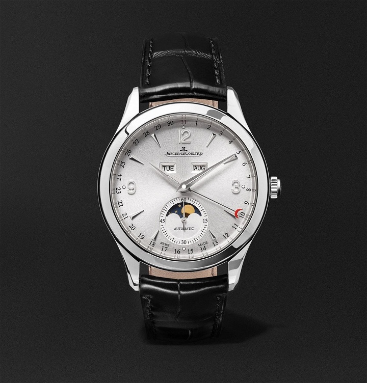 Photo: Jaeger-LeCoultre - Master Calendar Automatic Stainless Steel and Alligator Watch, Ref. No. Q1558420 - Silver