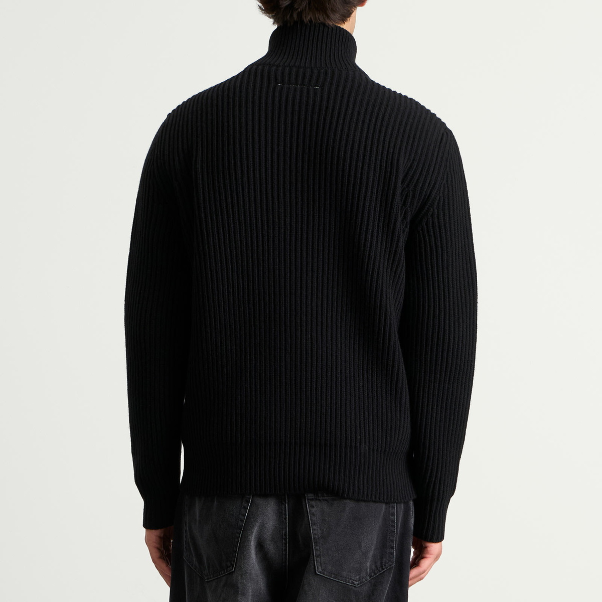 MM6 Maison Margiela Men's Zip Through Jumper in Black