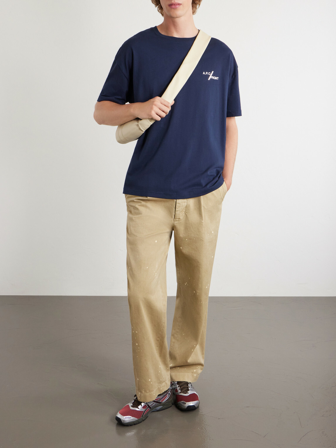 A.P.C. - Fragment Logo-Print Cotton-Jersey T-Shirt - Blue