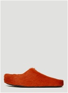 Calf Hair Fussbett Mules in Orange