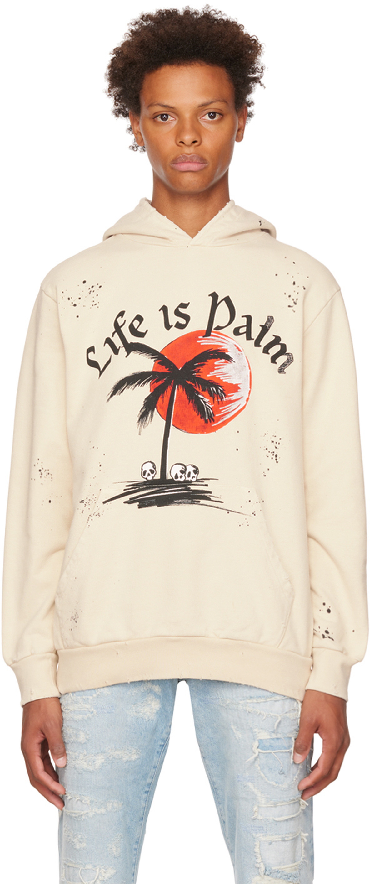 Palm Angels Off-White Sunset Palm Hoodie Palm Angels