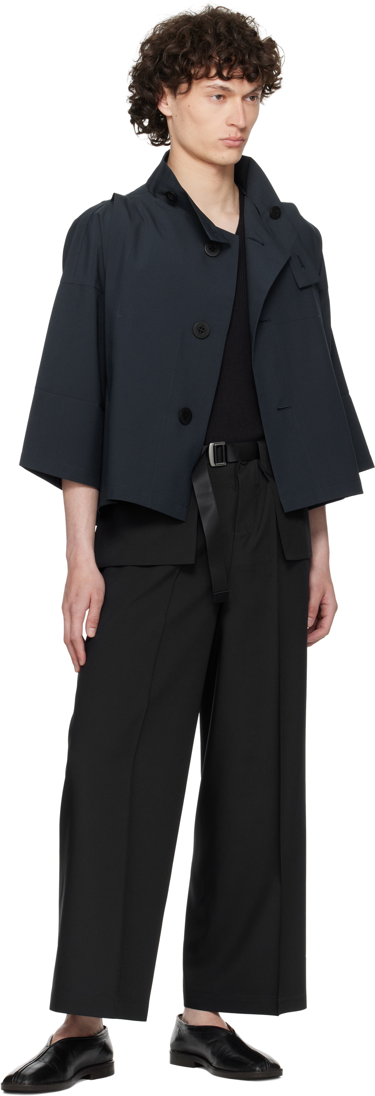 132 5. ISSEY MIYAKE Black Box Composition Solid Trousers