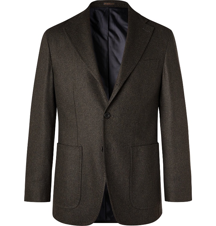 Photo: Rubinacci - Wool and Cashmere-Blend Flannel Suit Jacket - Green