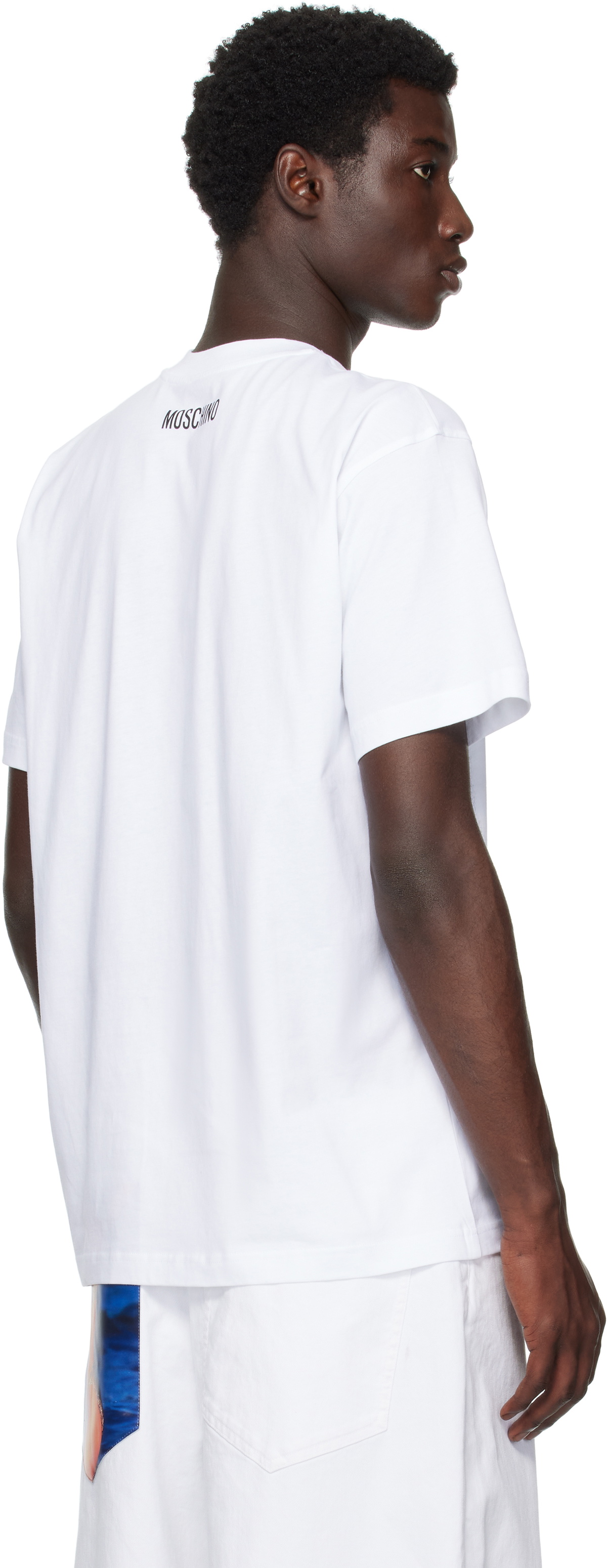 Moschino White Goose Organic Cotton T-Shirt