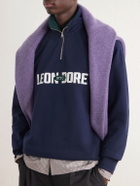 Aimé Leon Dore - Logo-Appliquéd Cotton Half-Zip Sweatshirt - Blue