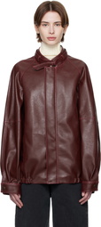 MM6 Maison Margiela Burgundy Sports Faux-Leather Jacket