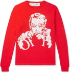 Off-White - Intarsia Cotton-Blend Sweater - Red