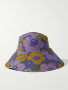 Acne Studios - Floral-Print Herringbone Cotton Bucket Hat - Purple