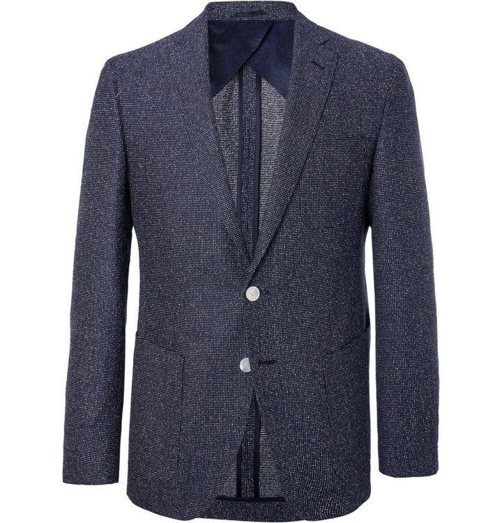 Photo: Hugo Boss - Navy Raye Slim-Fit Unstructured Tweed Blazer - Blue