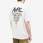 Men's AAPE Grafiti Word T-Shirt in White Marl