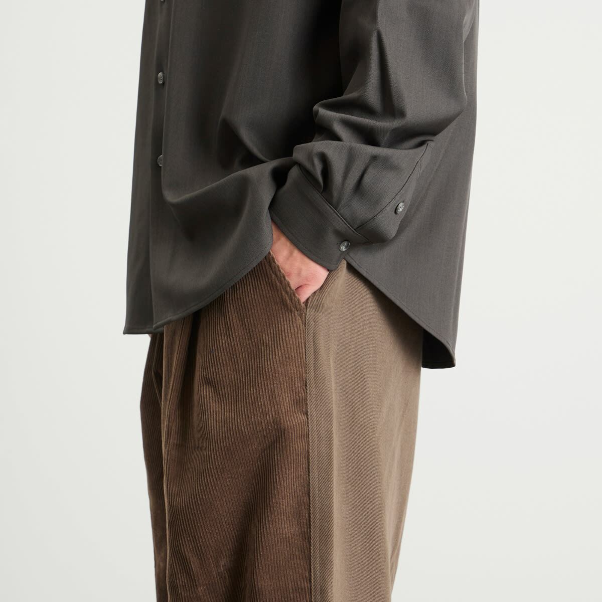 Merely Made Men's Wide Leg Cord Trousers in Brown
