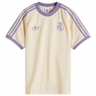 Adidas Men's Real Madrid CF OG 3 Stripe T-Shirt in Wonder White/Magic Lilac