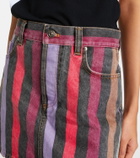Versace Striped denim miniskirt