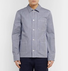 A.P.C. - Striped Cotton-Twill Shirt Jacket - Blue