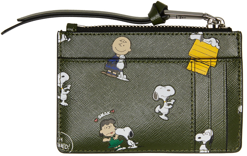 Marc Jacobs Green Peanuts Edition 'The Snapshot' Zip Wallet Marc