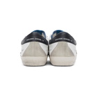 Golden Goose White and Blue Superstar Sneakers