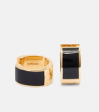 Toteme Signature enamel gold-plated hoop earrings