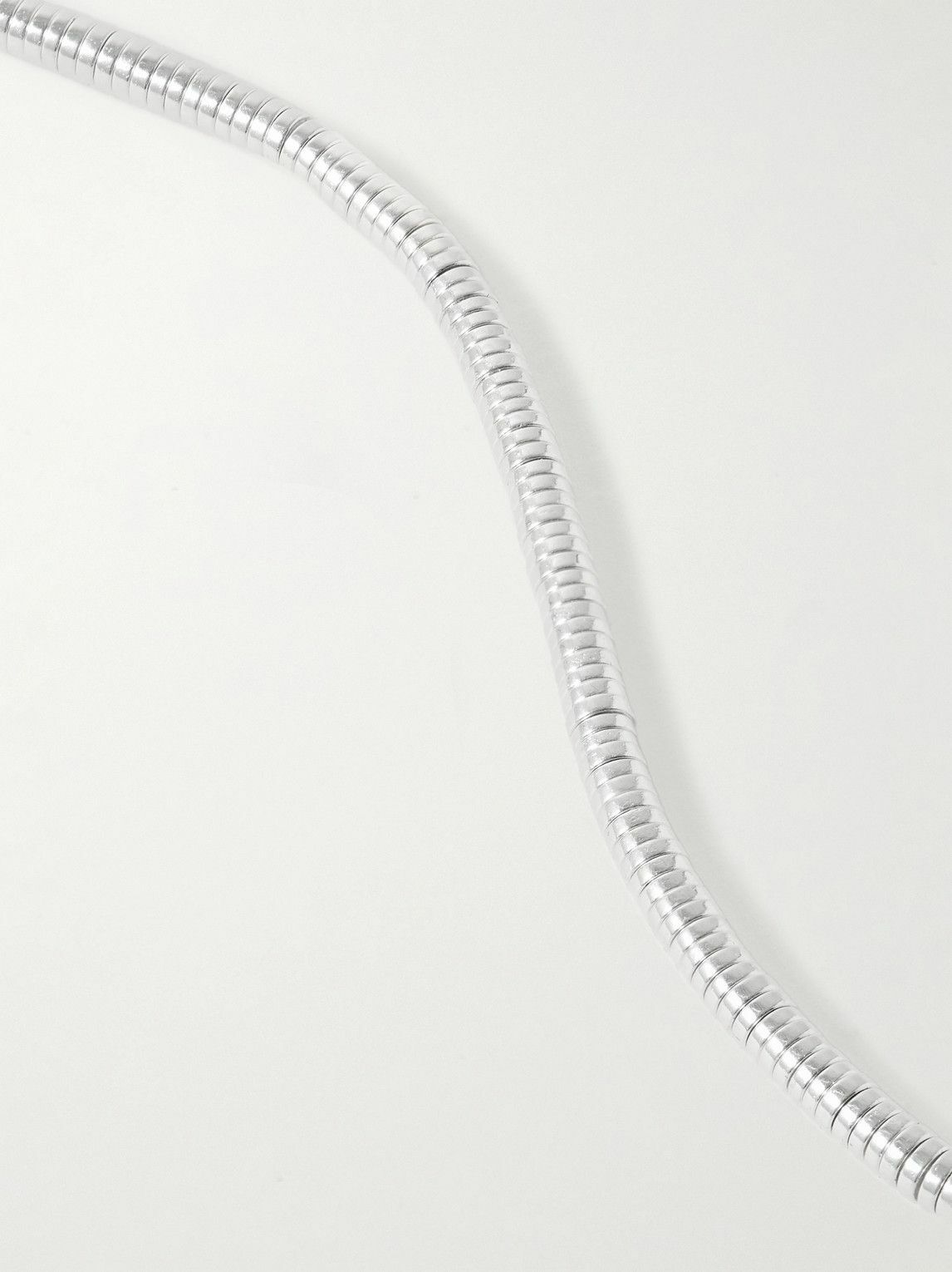 Mikia - Silver, Hematite and Cord Beaded Bracelet - Silver