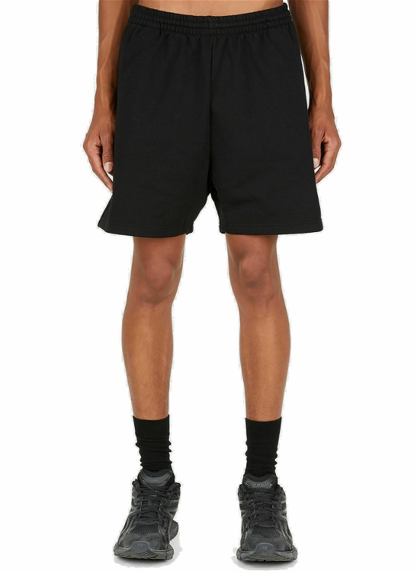 Photo: Embroidered Logo Sweat Shorts in Black