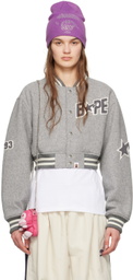BAPE Gray BAPE STA Bomber Jacket