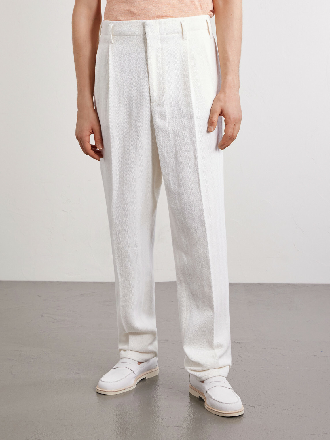 Brunello Cucinelli - Cotton and Linen-Blend Trousers - White