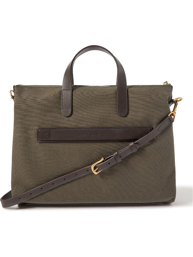 Photo: Mismo - Leather-Trimmed Canvas Briefcase