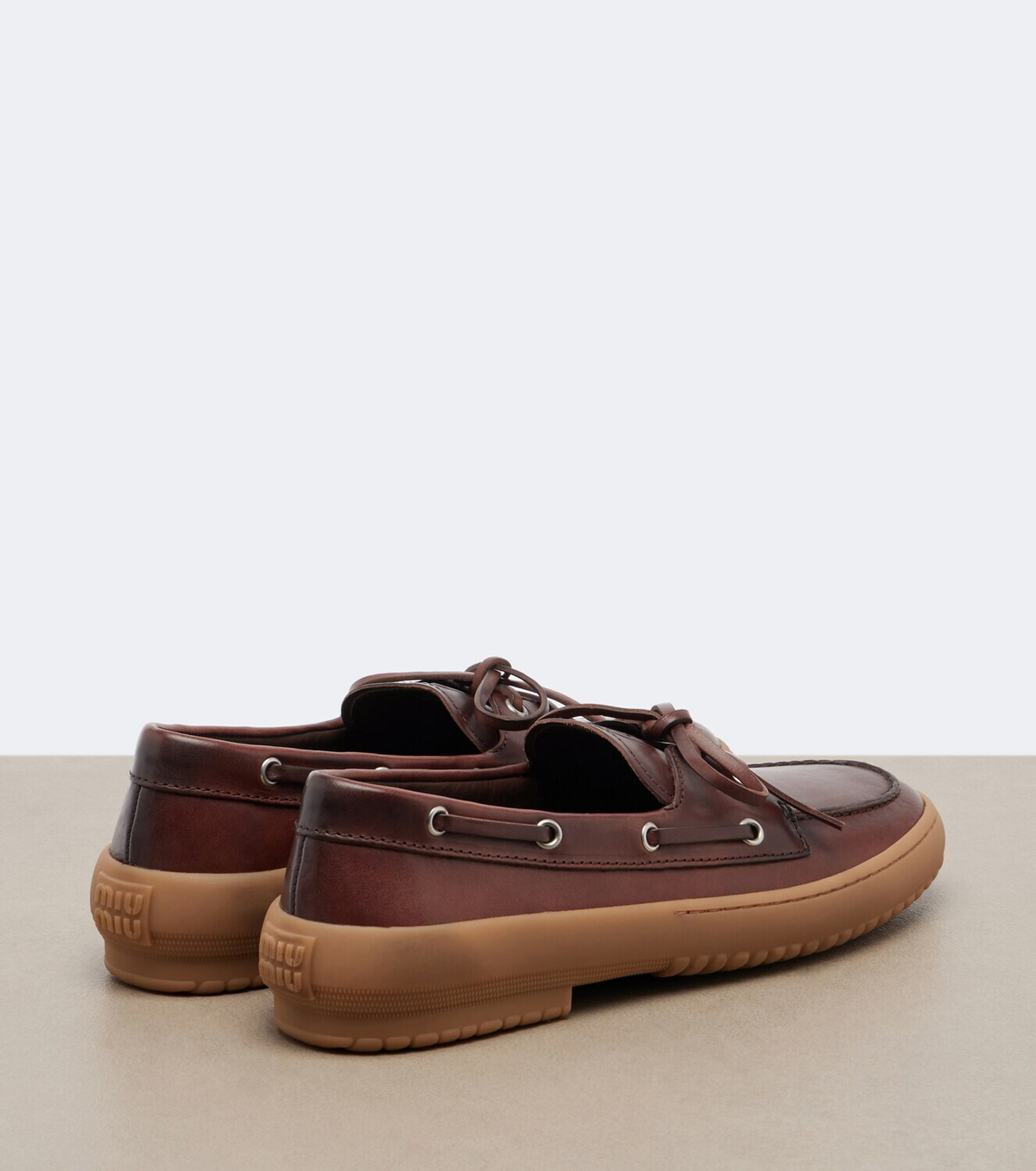 Miu Miu Leather boat shoes