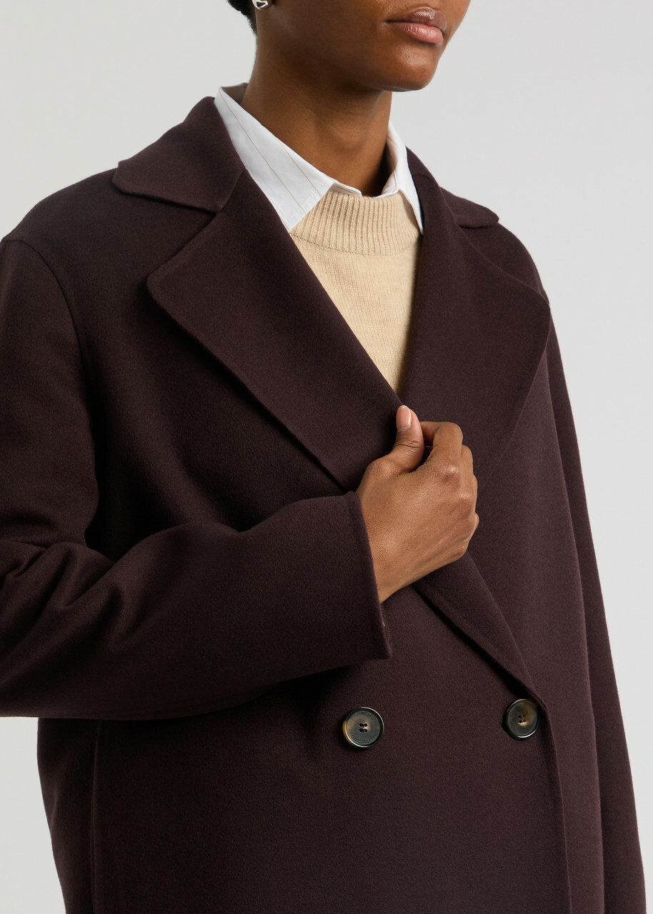 Stella Mccartney Double-breasted Wool Coat Chocolate Stella McCartney