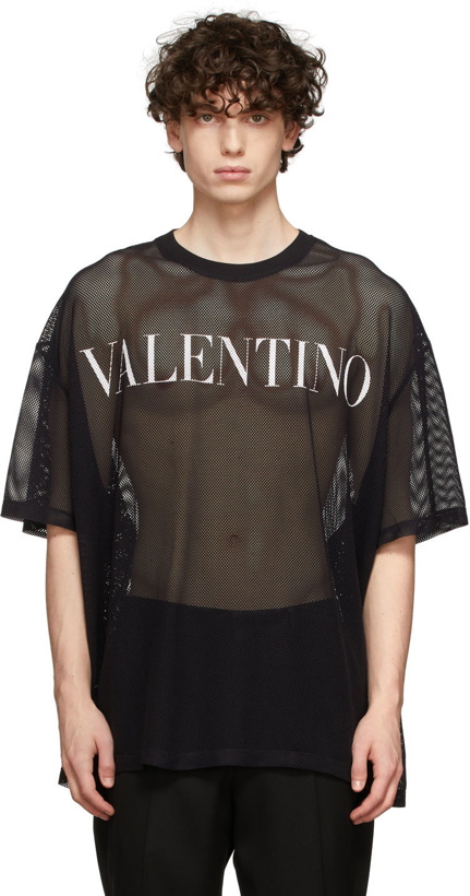 Photo: Valentino Black Mesh Logo T-Shirt