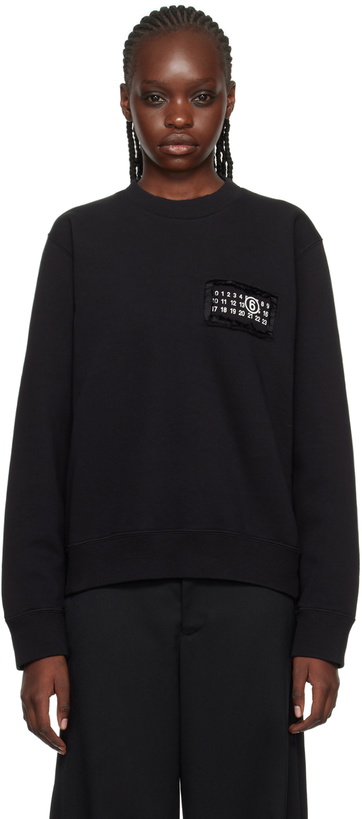 Photo: MM6 Maison Margiela Black Layered Patch Sweatshirt