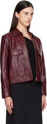 Max Mara Burgundy Nepet Leather Jacket