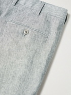 Brioni - Tropical Slim-Fit Slub Linen Shorts - Gray