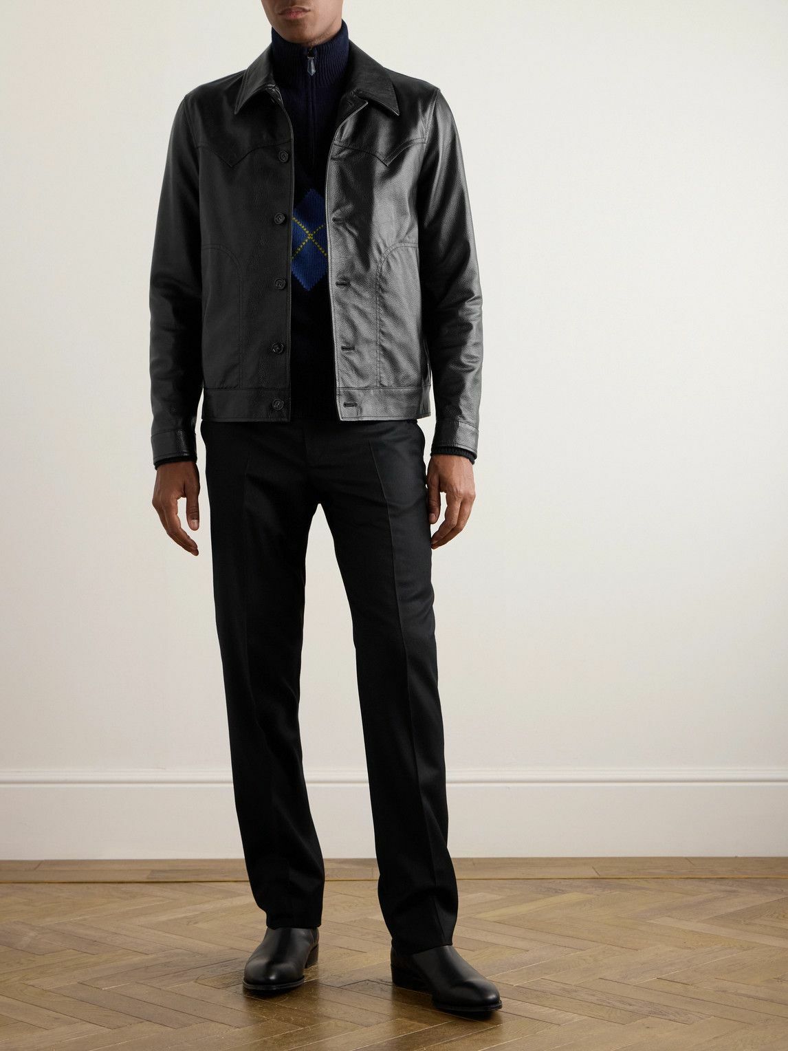 Kingsman - Full-Grain Leather Jacket - Black