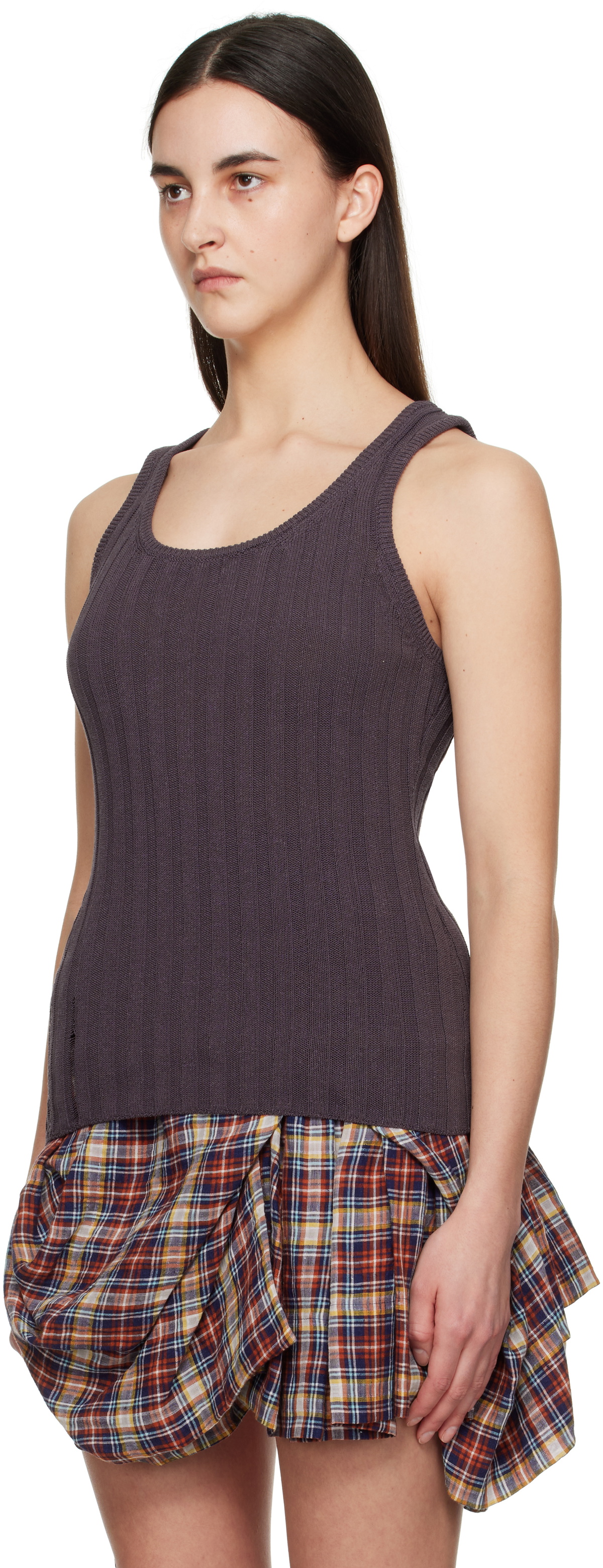 Acne Studios Purple Rib-Knit Tank Top