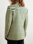 Burberry - Double-Breasted Houndstooth Wool-Blend Suit Jacket - Green