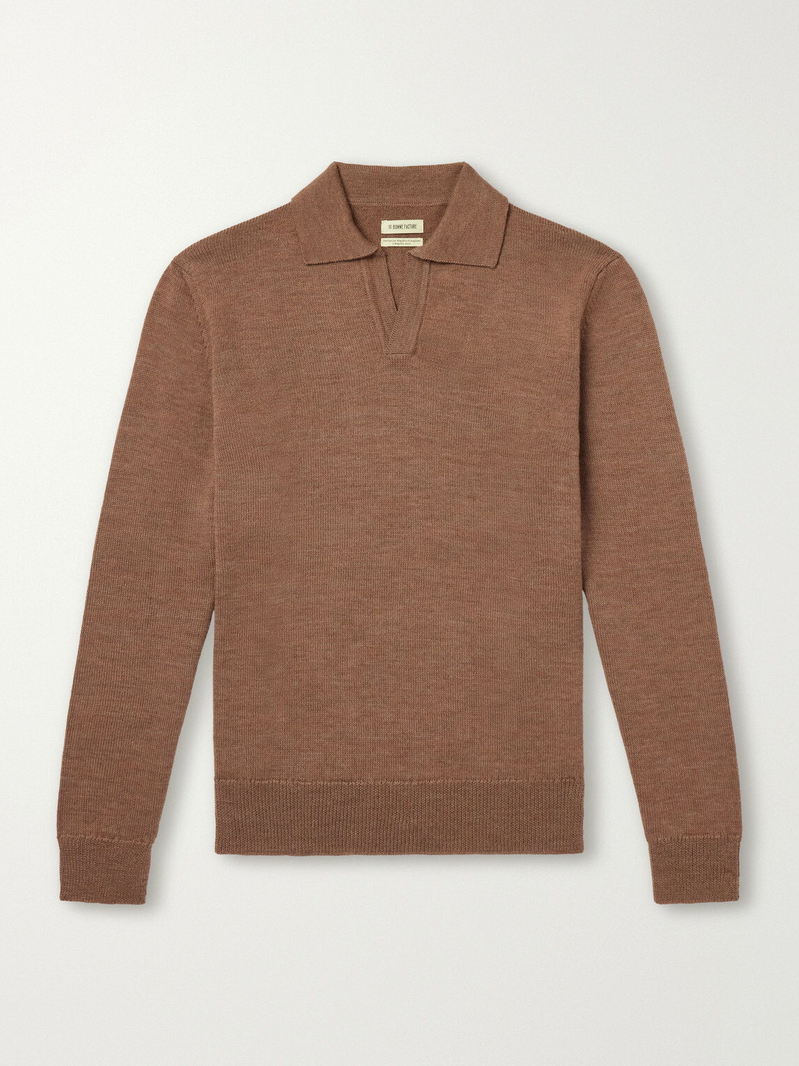 De Bonne Facture - Merino Wool Polo Sweater - Brown