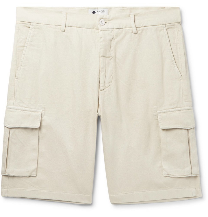 Photo: NN07 - Slim-Fit Garment-Dyed Cotton, Lyocell and Linen-Blend Twill Cargo Shorts - Ecru