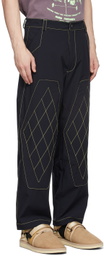 paria /FARZANEH Black Galaxy Knee Trousers